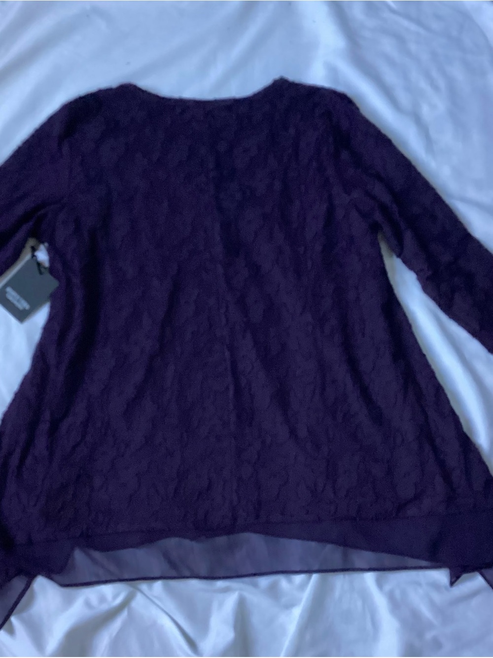 Simply Vera Wang 3/4 Sleeve Ladies Dark Purple Dressy Top Size L NWT